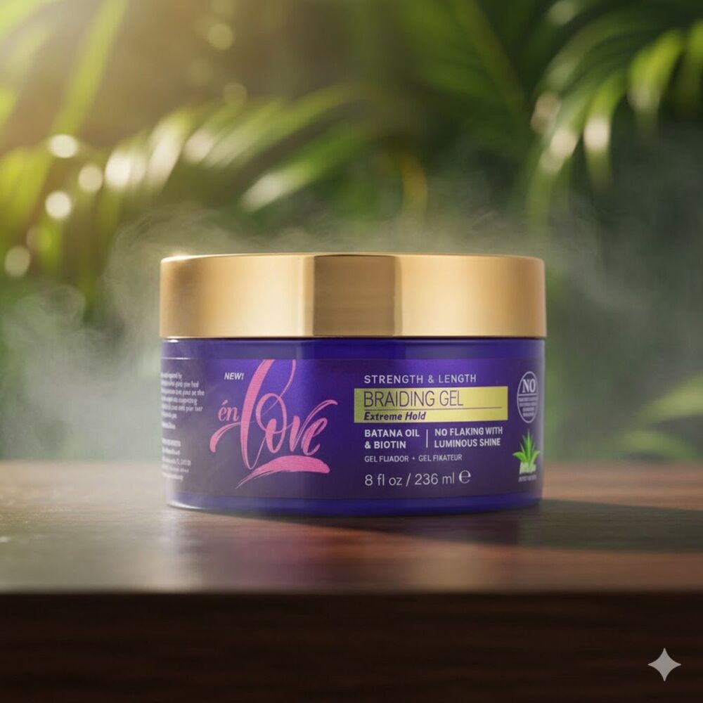 én Love Strength & Length Braiding Gel – With Batana Oil, Biotin & Caffeine 8oz